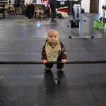 baby, lifitng weights, staying in shape