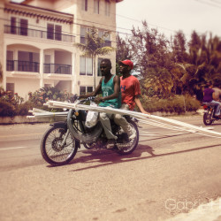 pvc pipes, motorcycle, third world, developping world, dominican republic