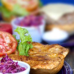food, food photography, sandwich, chicken sandwich, purple, blue, bread, toasted bread