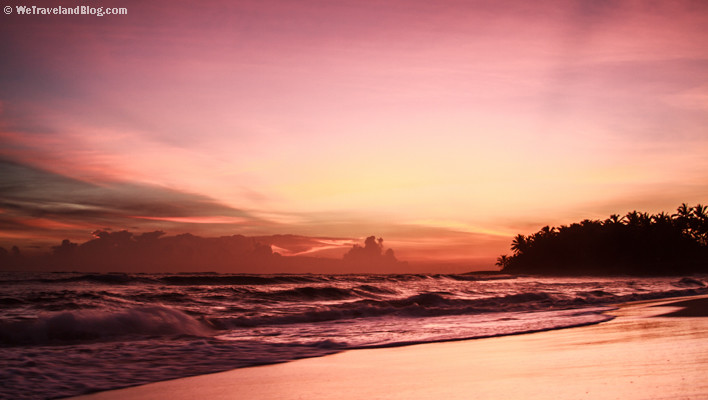 sunrise, tropics, sun, colors, purple, ocean, beach