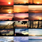 sunrise, 30 days, collage