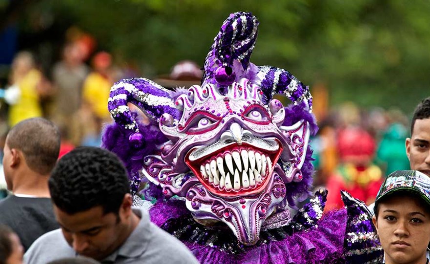 carnival dominican republic, carnival, purple, big teeth, creepy