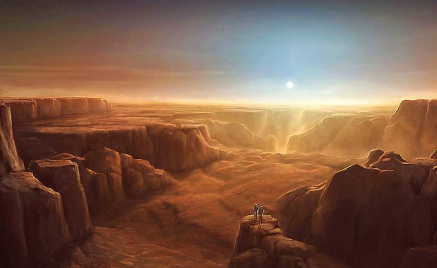 mars, valles marineris, sunset, landscape, canyon, astronauts, epic exploration, space travel, http://grafik.deviantart.com/