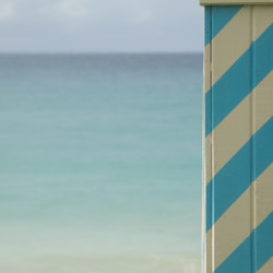 beach hut, hut, beach, blue, stripes