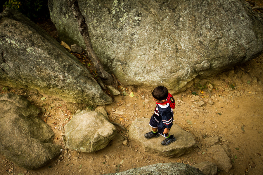 Old Rag Mountain, superhero, hiking, forrest, green, rocks, stone, maryland, child, be a child, great view, https://wetravelandblog.com