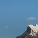mountains, snow, moon, landscape, the rockies